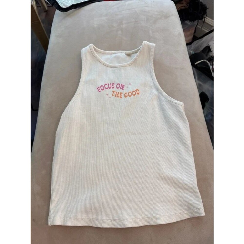 Sun-kissed coconut “focus on the good” tank